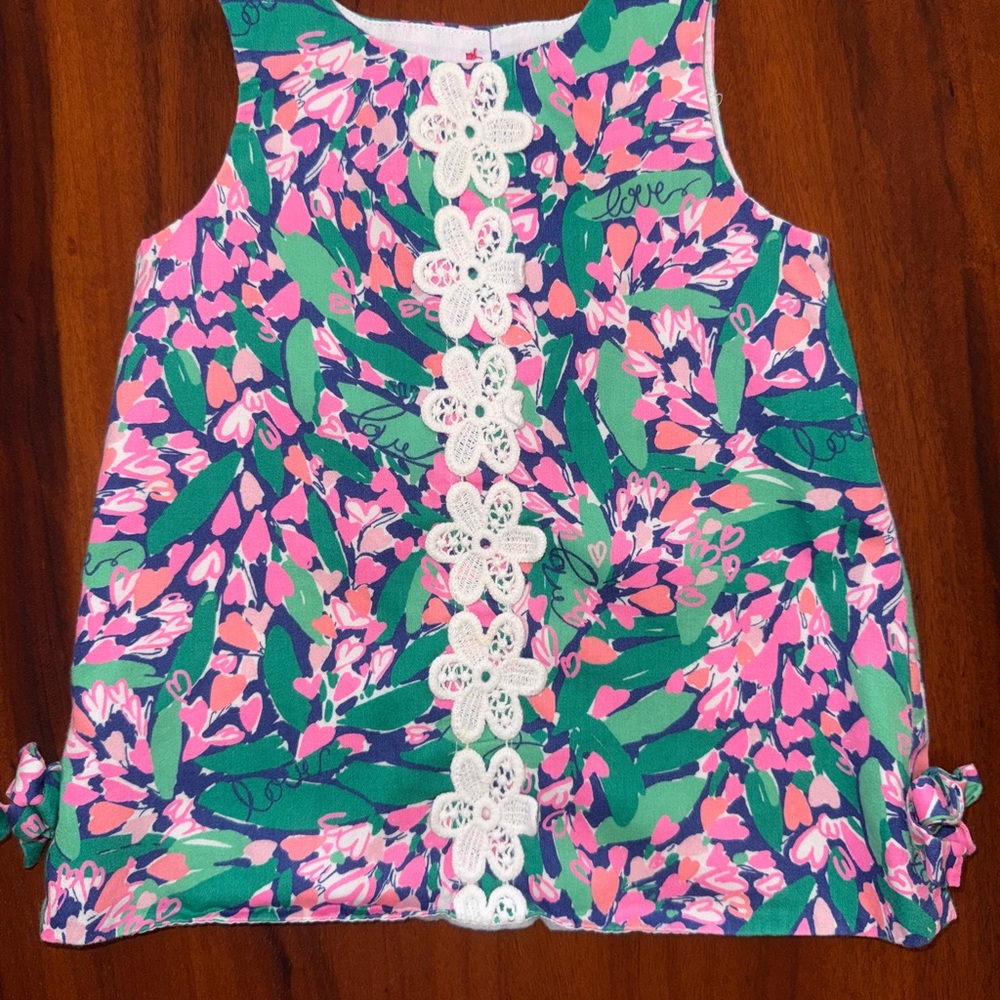 Lilly Pulitzer Pink and Green Floral Vintage Tunic Dress